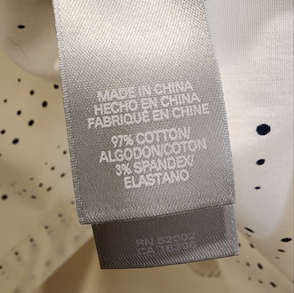 Liz Clairbone white and black Polka Dot long Sleeves plus size cotton blouse 16 - Picture 10 of 11